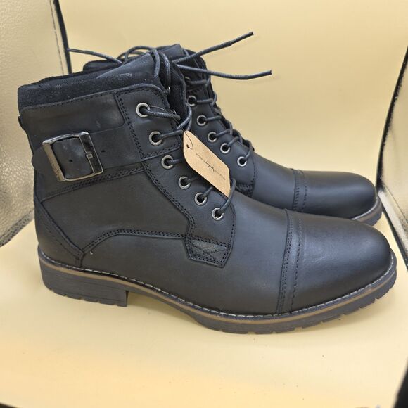Men's Casual Boots Motorcycle Combat Ankle Dress Boots Size 11 - Picture 2 of 9